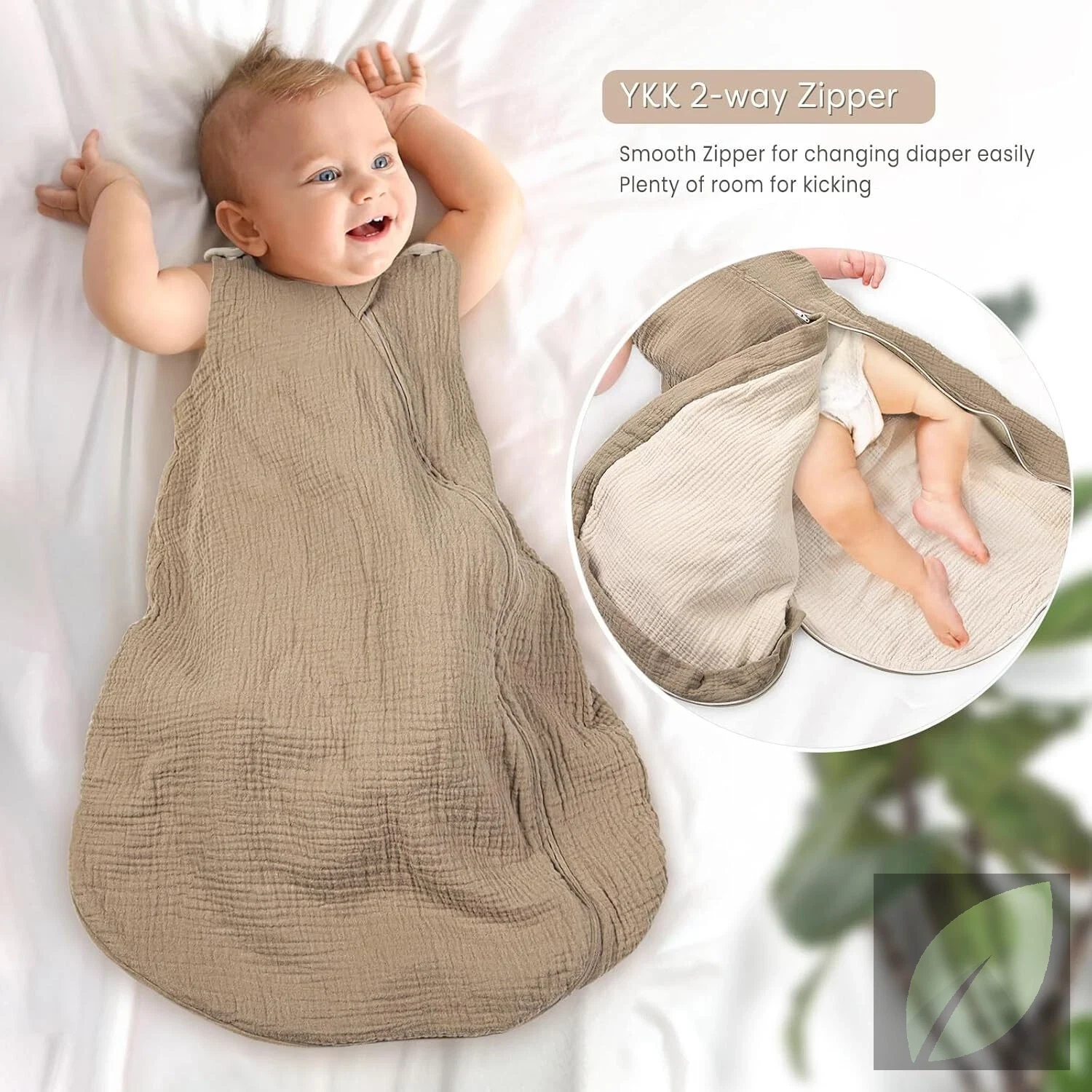 Saco de Dormir para Bebé Luluumoon de Muselina – Talla L